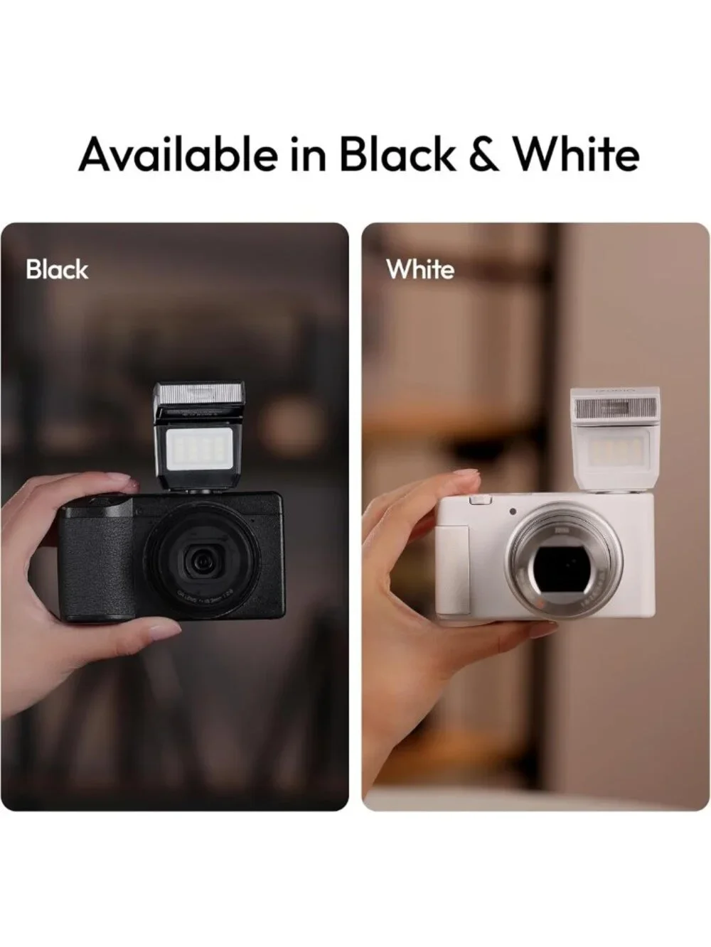 Mini Flash Speedlite & Video Light for DSLR Cameras - GN8, 6500K, Adjustable